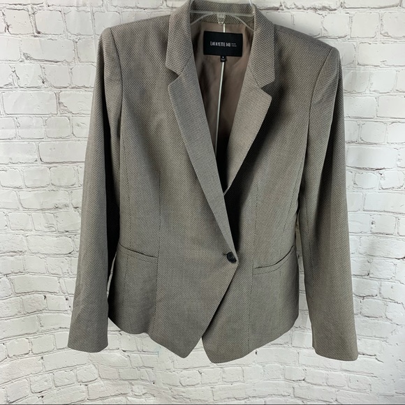 Lafayette 148 Jacket Blazer Brown Wool Silk - Picture 3 of 8
